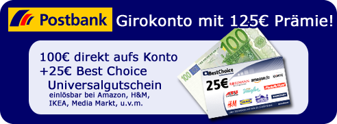 postbank 125b prämie postbank Kostenloses girokonto guthaben 