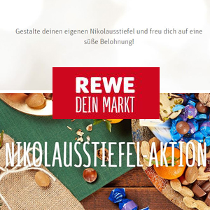 REWE Stiefelaktion: Nikolausstiefel basteln und gratis auffüllen lassen