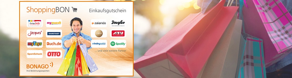 ShoppingBon neben Taschen