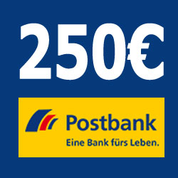 *nur bis 14 Uhr* Postbank: Bis zu 250€ Prämie für kostenloses Girokonto