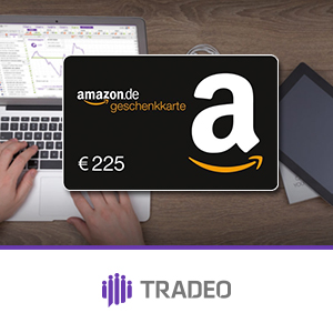 Bis zu 225€ Amazon.de-Gutschein* für Tradeo Social Trading