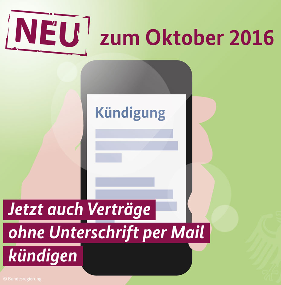 Handyvertrag & Co. Kündigung endlich per EMail möglich!