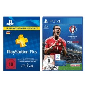PlayStation Plus Card 12 Monate (für deutsche SEN-Konten) + UEFA EURO 2016 nur 34,99€ (statt 54€)