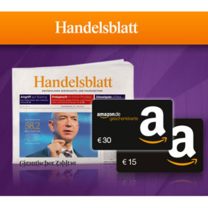 21x Handelsblatt für 43,30€ + 45€ Amazon.de-Gutschein* + Überraschung