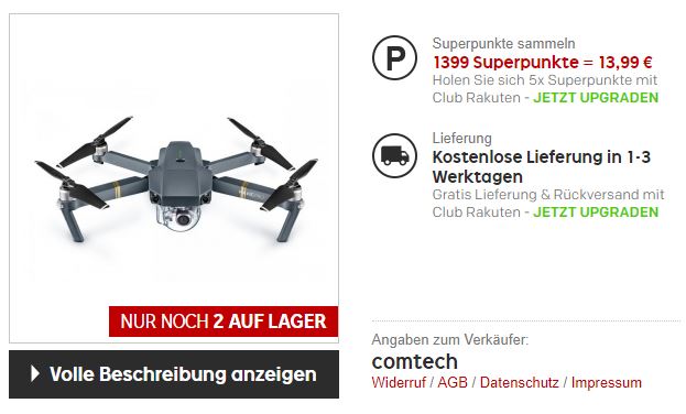Rakuten Superpunkte Anzeige