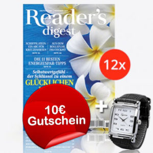 Reader's Digest Jahresabo für 19,92€ + Armbanduhr + 10€ BestChoice-/Amazon.de-Gutschein