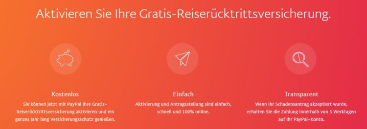 PayPal Reiseversicherung