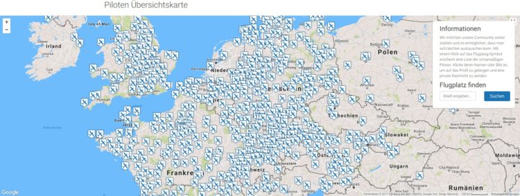 Piloten Übersichtskarte Wingly