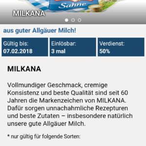 50% Cashback auf Milkana (Reebate)