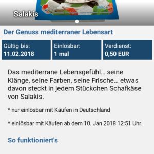 €0,50 Cashback auf Salakis Schafskäse bei Reebate