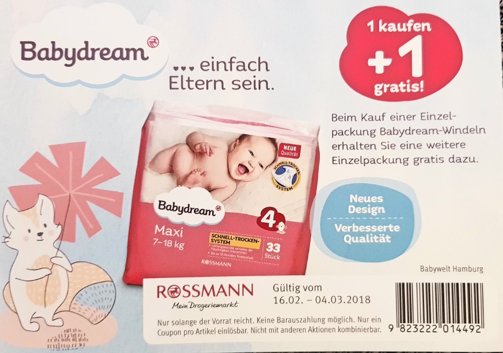 Gratis Babydream Windeln Rossmann Lokal Babywelt Messe Coupon