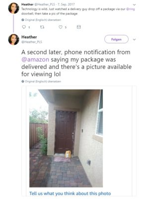 Amazon Photo on Delivery Twitter