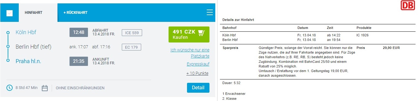 Vergleich Tschechische & Deutsche Bahn