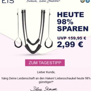 Liebesschaukel für 2,99€ bei Eis.de (zzgl. 5,97€ Versand)