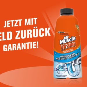 Mr Muscle Drano Power Schaum gratis testen dank Geld zurück Garantie