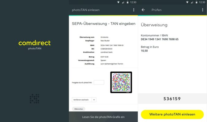 comdirect photoTAN App