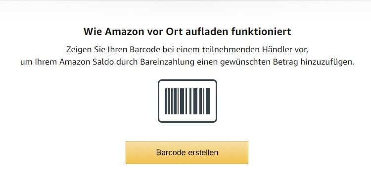 Amazon vor ort aufladen Funktion