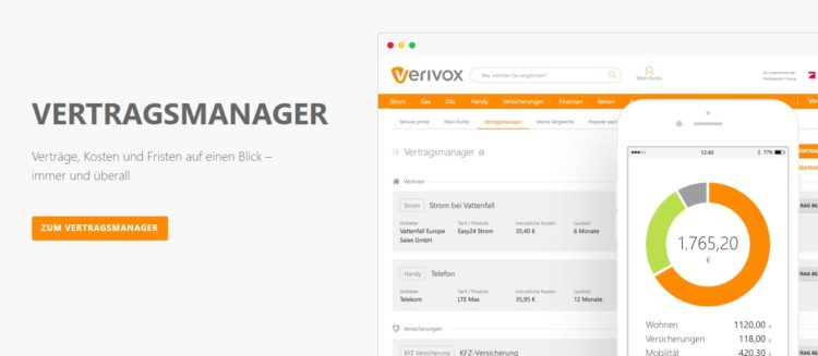 Verivox-Vertragsmanager