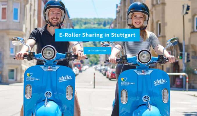 stella: die blauen E-Roller in Stuttgart