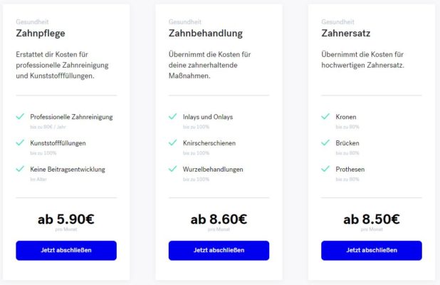 Getsafe Zahnzusatzversicherung Fur 5 90 Monat