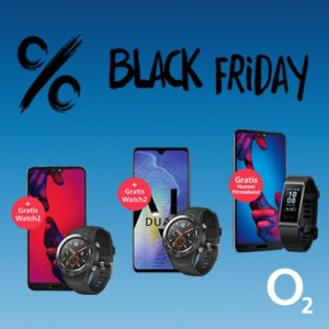 o2 Black Friday-Kracher: 100€ Bonus für Huawei-Bundles / iPhone XR für 1€ mit o2 Free M (10GB LTE) ab 24,99€/Monat *Tarif eff. kostenlos*