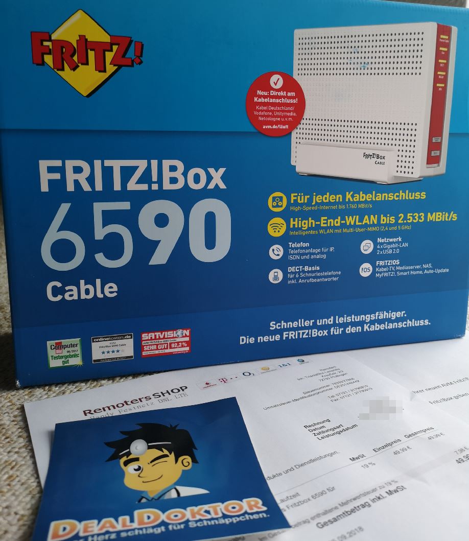 o2 DSL mit bis zu 100MBit/s ohne Laufzeit + FRITZ!Box 7590 mit Gewinn