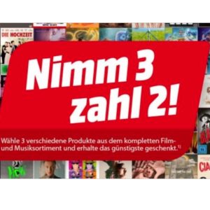 🎵 🎬 MediaMarkt: Nimm 3, zahl 2 - Filme &amp; Musik