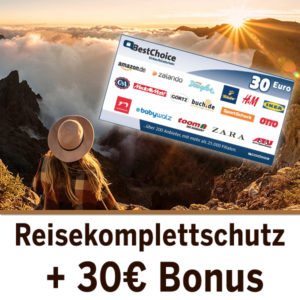 Amex Reisekomplettschutz-Versicherung + 30€ BestChoice-Gutschein + 10% Rabatt