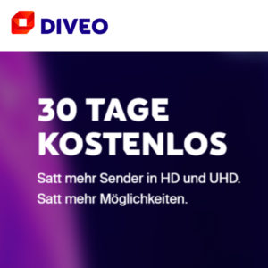Diveo TV: 99 HD-Sender 30 Tage kostenlos + 2€ Amazon.de Gutschein *endet automatisch*