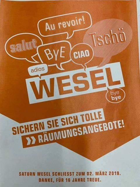 Lokal Wesel Raumungsverkauf Bei Saturn