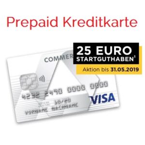 *Letzte Chance* 25€ für Prepaid-Kreditkarte der Commerzbank *keine Schufa, nur für Eröffnung, kostenlos im 1. Jahr*