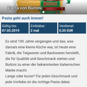 Buitoni Pasta für €0,30/500g (Rewe&#043;Reebate)