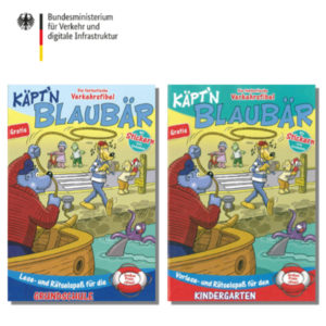 GRATIS Kinderbroschüren „Käpt’n Blaubär – Die fantastische Verkehrsfibel“ (Grundschule und Kindergarten)