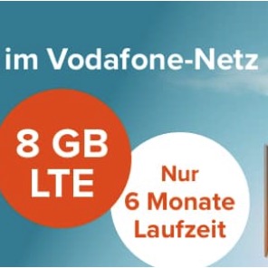 LTE-Netz von Vodafone: Alles-Flat + 8 GB LTE für eff. 12,99€ + 6 Monate Laufzeit (oder 4GB LTE für eff. 9,99€/Monat)