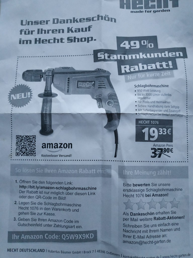Hecht Schlagbohrmaschine 950w