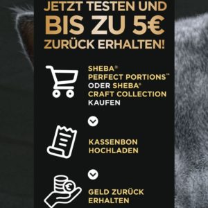 GRATIS testen 100% Cashback auf Sheba Katzenfutter GzG