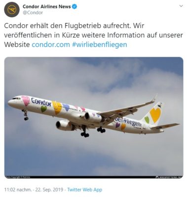 Condor Airlines twitter