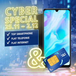 1&1 Cyber Special: 1GB LTE Allnet-Flat für 4,99€ - dauerhaft! (o2-Netz) (auch mit Huawei P30 lite)