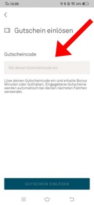 DriveNow App: Gutschein einlösen