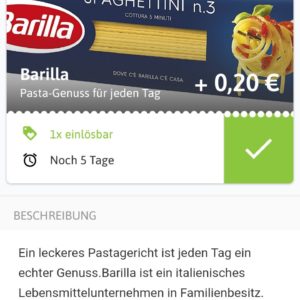 Barilla Pasta für €0,55 dank Edeka Angebot &#043; Reebate