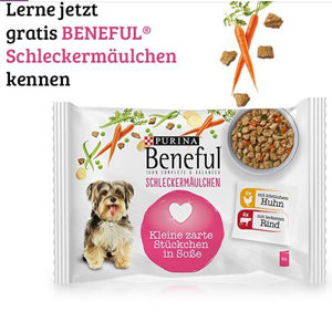 GRATIS Hundefutter: Purina Beneful Schleckermäulchen (Huhn + Rind) - jetzt testen