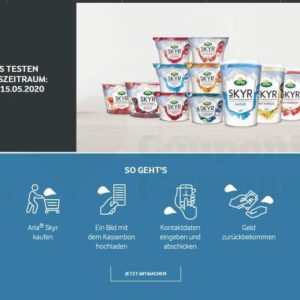 Gratis testen 100% Cashback auf Arla Skyr GzG