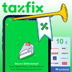 taxfix: Steuererklärung machen + 1.007€ im Ø zurückholen + 10€ BestChoice-/Amazon.de-Gutschein*