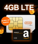 *TOP!* Otelo 4GB LTE Allnet-Flat für 7,99€/Monat + GRATIS: 20€ Amazon.de-Gutschein / Powerbank + 50€ Rufnummer-Bonus (Vodafone-Netz)