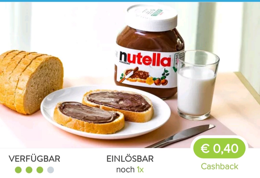 40 Cent Cashback für Nutella