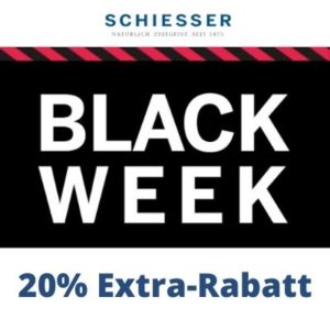 Schiesser Black Week : 50% Sale + 20% Extra-Gutschein auf alles