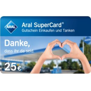 GRATIS: 25€ Aral SuperCard (Tankkarte + Bistro) für Reinigungskräfte in öffentlichen Einrichtungen *max. 10.000x*
