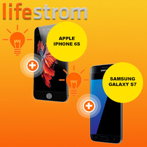 Lifestrom über 100€ günstiger als Verivox: Samsung Galaxy S7 + iPhone 6S als GRATIS-Zugabe