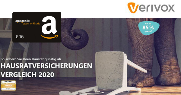 Verivox Hausratversicherung 15 Amazon De Gutschein Fur Wechsel