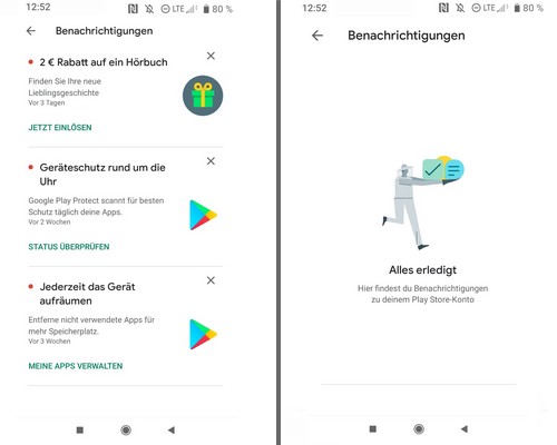 Google Play Benachrichtigungen